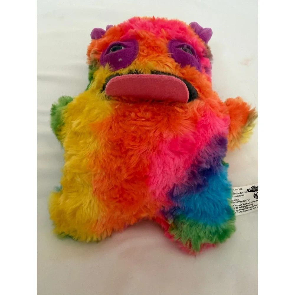 Zuru Fuggler Funny Ugly Monster Rainbow Tie Dye Plush Toy with Teeth Horns